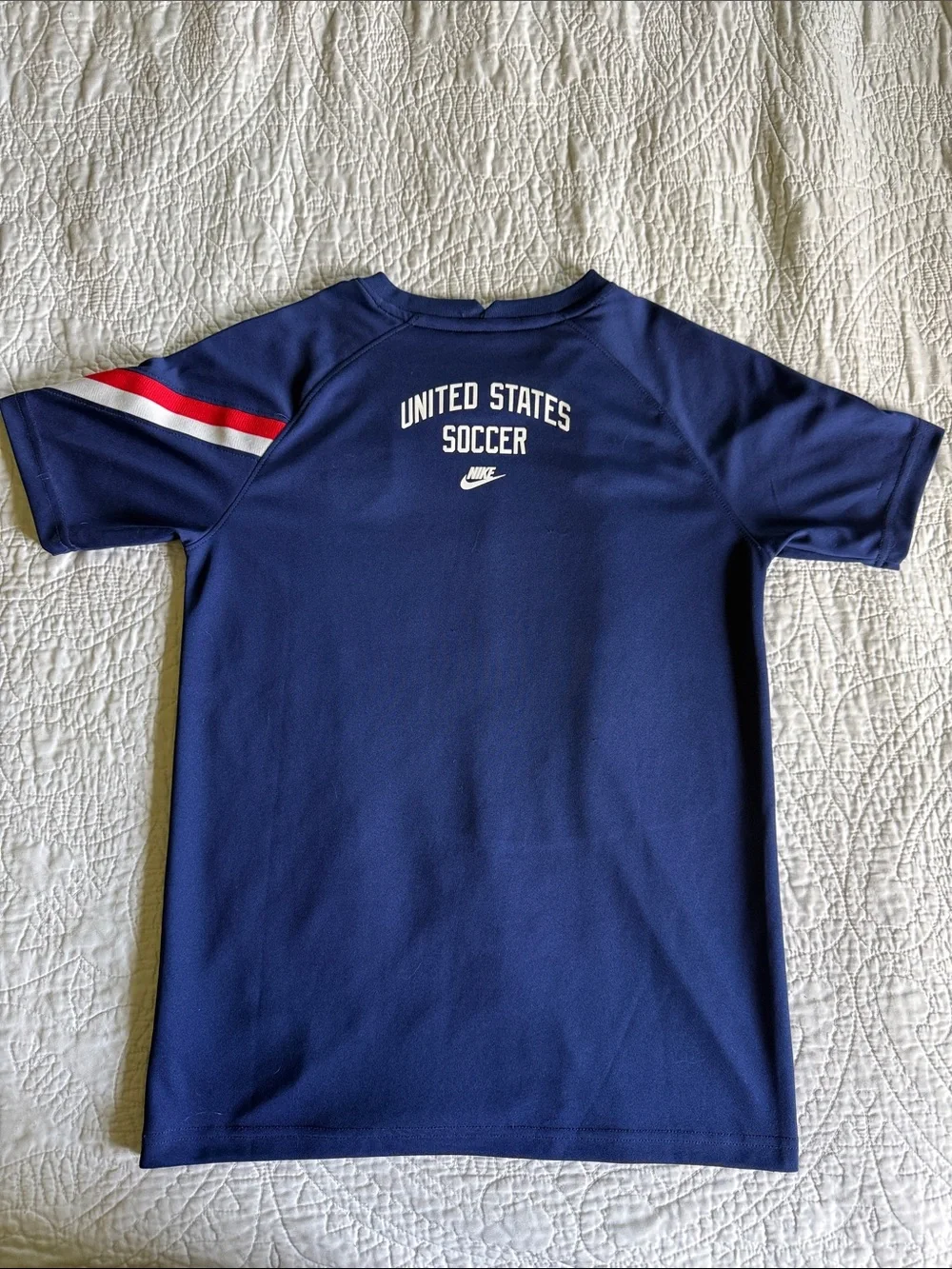 Nike Youth Navy USA Short-Sleeve Soccer Tee with Red & White Accents